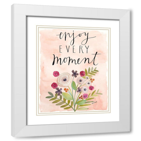 Enjoy Every Moment White Modern Wood Framed Art Print with Double Matting by Doucette, Katie