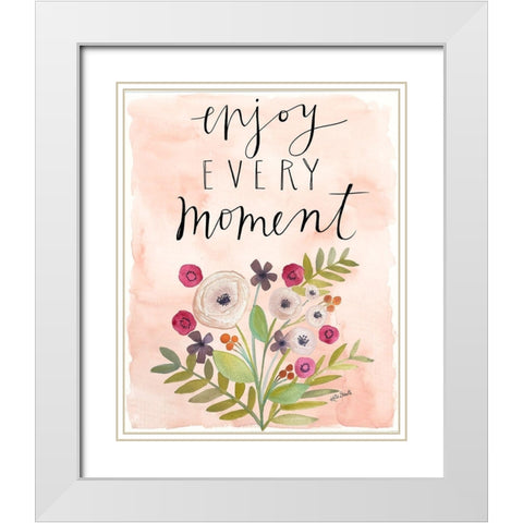 Enjoy Every Moment White Modern Wood Framed Art Print with Double Matting by Doucette, Katie