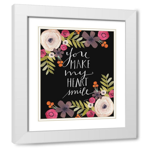 Heart Smile White Modern Wood Framed Art Print with Double Matting by Doucette, Katie