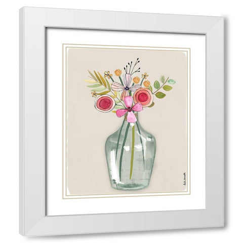 Whimsical Bouquet White Modern Wood Framed Art Print with Double Matting by Doucette, Katie