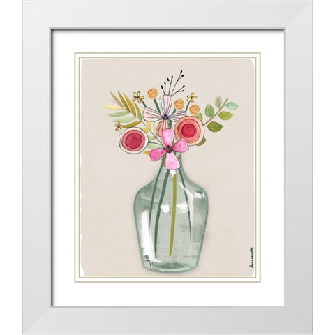 Whimsical Bouquet White Modern Wood Framed Art Print with Double Matting by Doucette, Katie