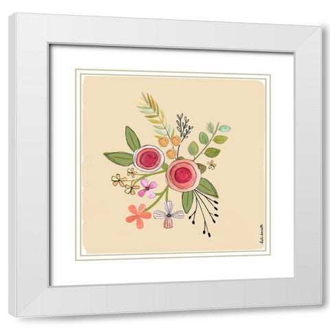 Whimsical Floral White Modern Wood Framed Art Print with Double Matting by Doucette, Katie