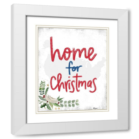 Home for Christmas White Modern Wood Framed Art Print with Double Matting by Doucette, Katie