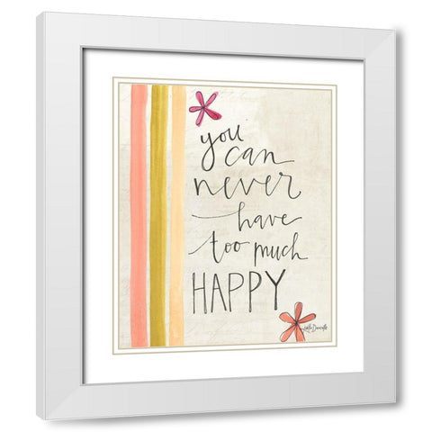 Too Much Happy White Modern Wood Framed Art Print with Double Matting by Doucette, Katie