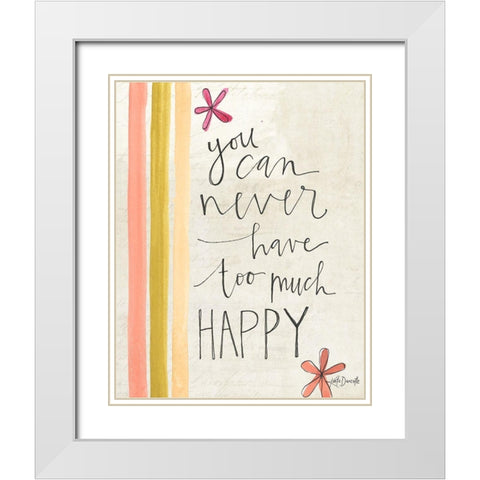 Too Much Happy White Modern Wood Framed Art Print with Double Matting by Doucette, Katie