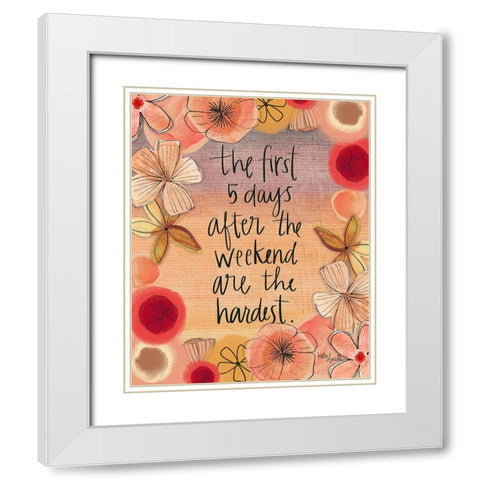 First Five Days White Modern Wood Framed Art Print with Double Matting by Doucette, Katie