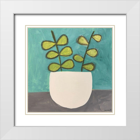 Potted Plant White Modern Wood Framed Art Print with Double Matting by Doucette, Katie