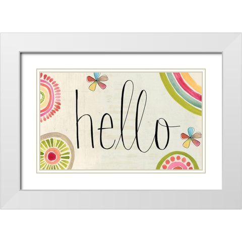 Hello   White Modern Wood Framed Art Print with Double Matting by Doucette, Katie