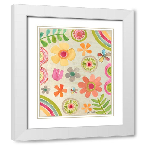 Summer Flowers White Modern Wood Framed Art Print with Double Matting by Doucette, Katie