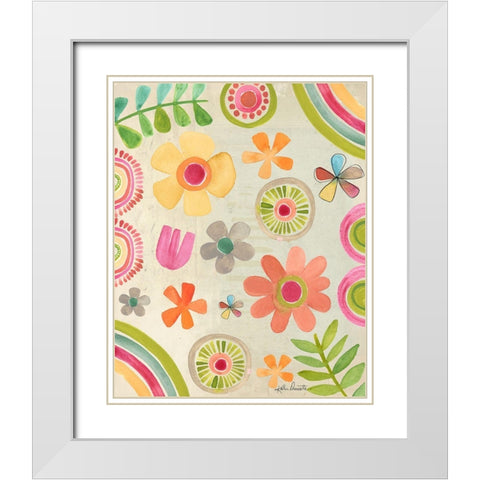 Summer Flowers White Modern Wood Framed Art Print with Double Matting by Doucette, Katie