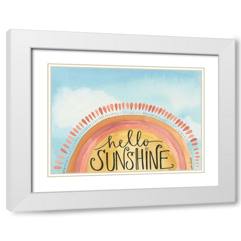 Hello Sunshine White Modern Wood Framed Art Print with Double Matting by Doucette, Katie
