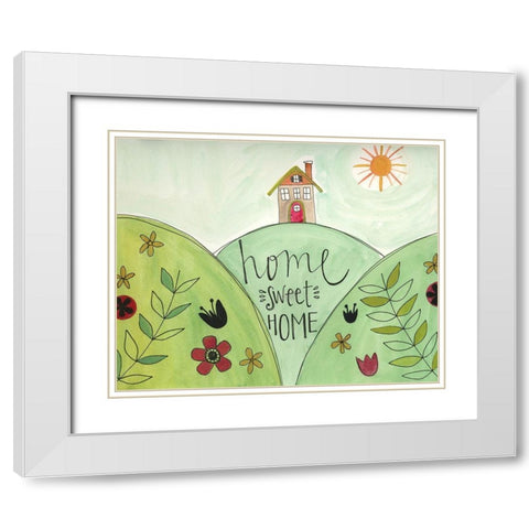 Home Sweet Home White Modern Wood Framed Art Print with Double Matting by Doucette, Katie