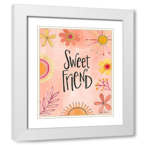 Sweet Friend White Modern Wood Framed Art Print with Double Matting by Doucette, Katie