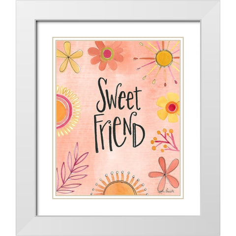Sweet Friend White Modern Wood Framed Art Print with Double Matting by Doucette, Katie