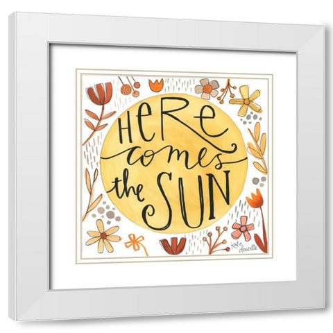 Sun White Modern Wood Framed Art Print with Double Matting by Doucette, Katie