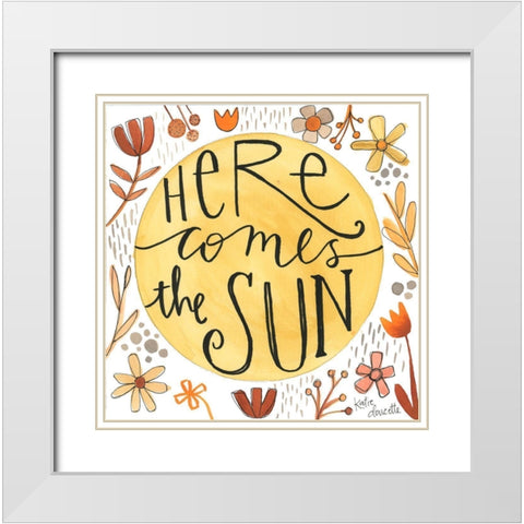 Sun White Modern Wood Framed Art Print with Double Matting by Doucette, Katie