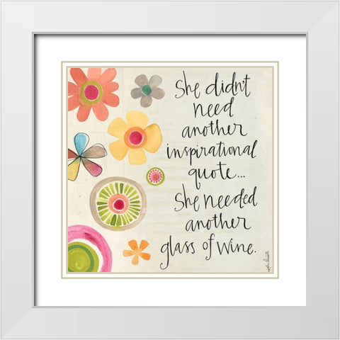 Wine Quote White Modern Wood Framed Art Print with Double Matting by Doucette, Katie