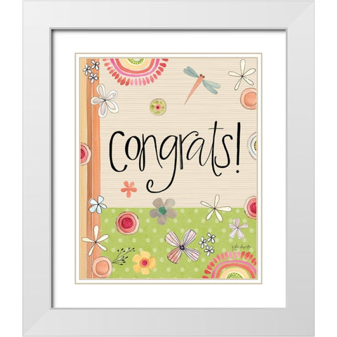 Congrats! White Modern Wood Framed Art Print with Double Matting by Doucette, Katie