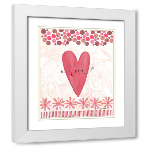 Love Heart White Modern Wood Framed Art Print with Double Matting by Doucette, Katie