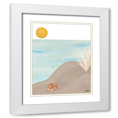 Flip Flops White Modern Wood Framed Art Print with Double Matting by Doucette, Katie