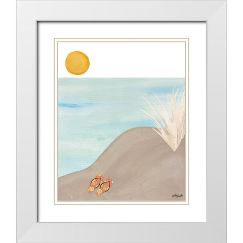 Flip Flops White Modern Wood Framed Art Print with Double Matting by Doucette, Katie