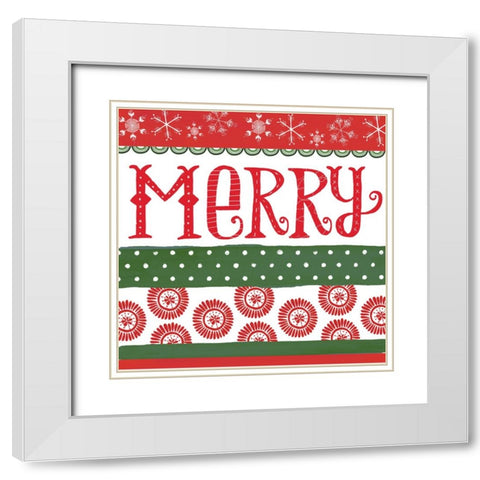 Merry White Modern Wood Framed Art Print with Double Matting by Doucette, Katie