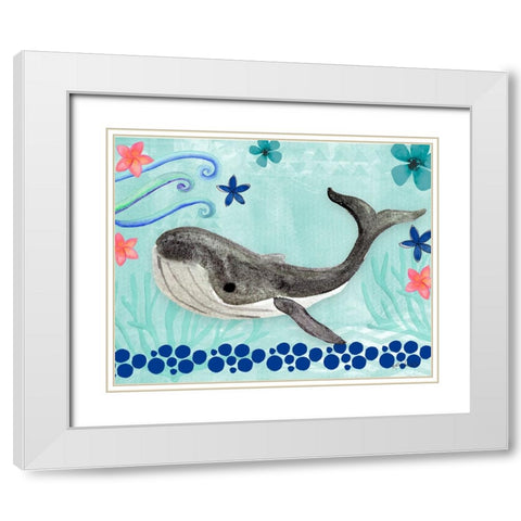 Whale White Modern Wood Framed Art Print with Double Matting by Doucette, Katie