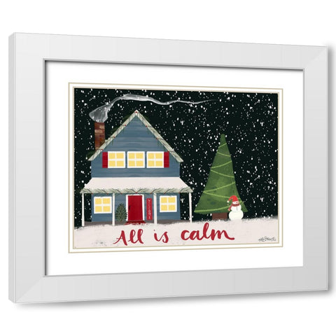 All is Calm White Modern Wood Framed Art Print with Double Matting by Doucette, Katie