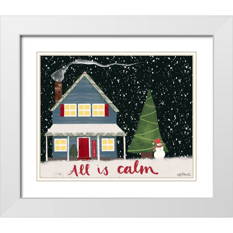 All is Calm White Modern Wood Framed Art Print with Double Matting by Doucette, Katie