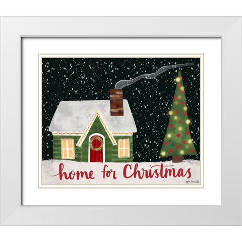 Home for Christmas White Modern Wood Framed Art Print with Double Matting by Doucette, Katie