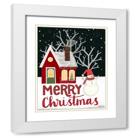 Merry Christmas White Modern Wood Framed Art Print with Double Matting by Doucette, Katie