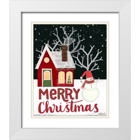 Merry Christmas White Modern Wood Framed Art Print with Double Matting by Doucette, Katie