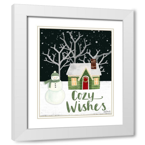 Cozy Wishes White Modern Wood Framed Art Print with Double Matting by Doucette, Katie