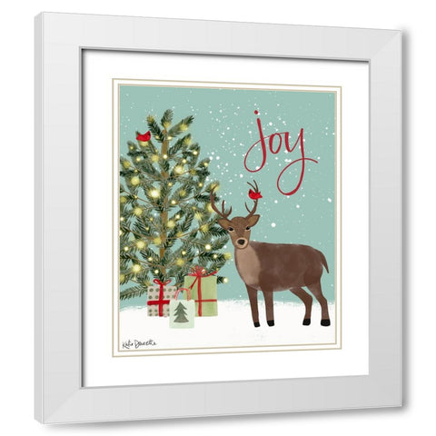 Joy White Modern Wood Framed Art Print with Double Matting by Doucette, Katie