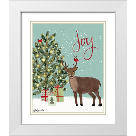 Joy White Modern Wood Framed Art Print with Double Matting by Doucette, Katie