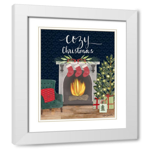 Cozy Christmas White Modern Wood Framed Art Print with Double Matting by Doucette, Katie