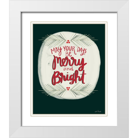Merry and Bright White Modern Wood Framed Art Print with Double Matting by Doucette, Katie