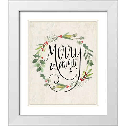 Merry and Bright White Modern Wood Framed Art Print with Double Matting by Doucette, Katie