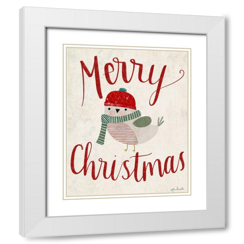 Merry Christmas White Modern Wood Framed Art Print with Double Matting by Doucette, Katie