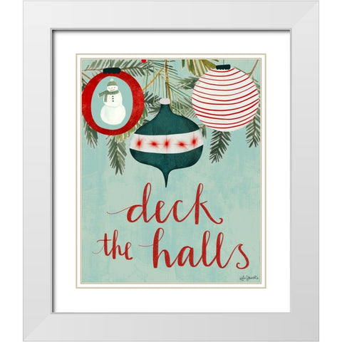 Deck the Halls White Modern Wood Framed Art Print with Double Matting by Doucette, Katie