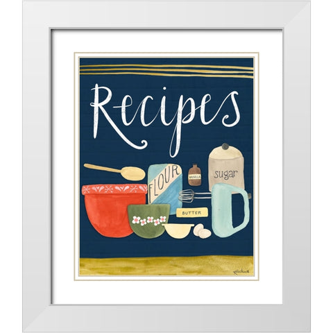 Recipes White Modern Wood Framed Art Print with Double Matting by Doucette, Katie