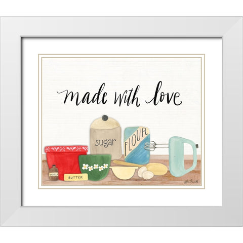 Made with Love White Modern Wood Framed Art Print with Double Matting by Doucette, Katie
