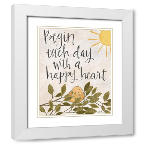 Happy Heart White Modern Wood Framed Art Print with Double Matting by Doucette, Katie