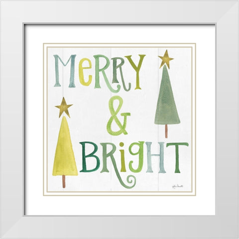 Merry and Bright White Modern Wood Framed Art Print with Double Matting by Doucette, Katie