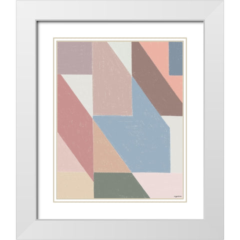 Chalk Pattern White Modern Wood Framed Art Print with Double Matting by Brown, Kyra