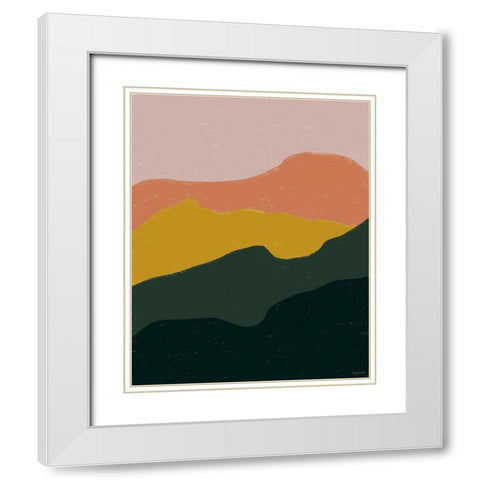 Terracotta Mountains White Modern Wood Framed Art Print with Double Matting by Brown, Kyra