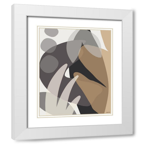 Neutral Abstract I White Modern Wood Framed Art Print with Double Matting by Brown, Kyra
