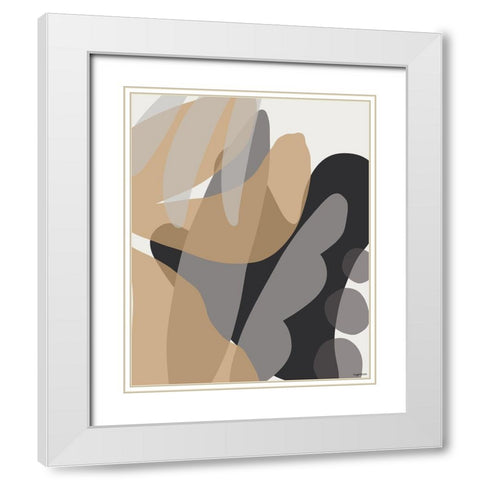 Neutral Abstract II White Modern Wood Framed Art Print with Double Matting by Brown, Kyra