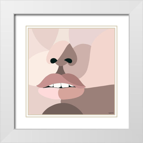 Neutral Face White Modern Wood Framed Art Print with Double Matting by Brown, Kyra