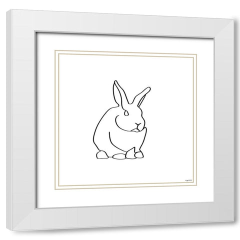 Bunny Lines III White Modern Wood Framed Art Print with Double Matting by Brown, Kyra